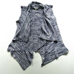 Dylan Cardigan Vest Women's Large Open Front Sleeveless Gray Marled Lightweight